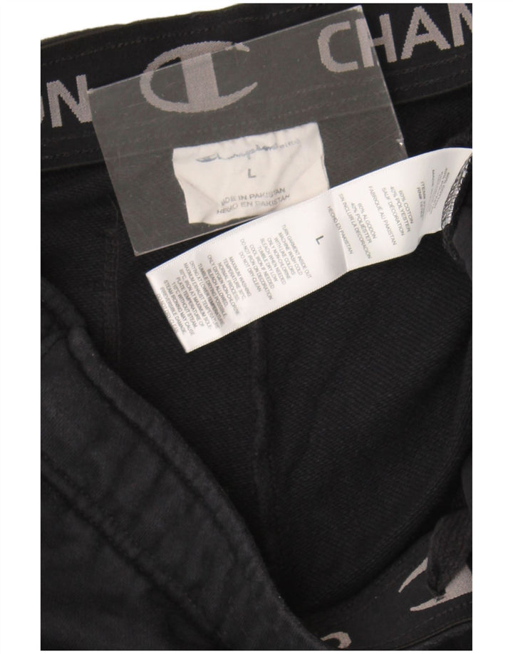 Shorts esportivos masculinos Champion grande algodão preto