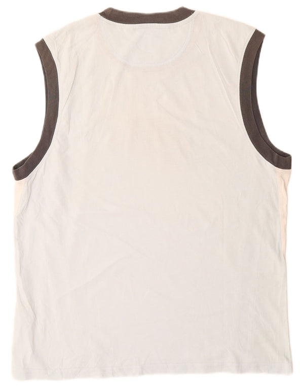 Nike Mens Graphic Vest Top UK 42/44 Grande Azul Colorblock Algodão