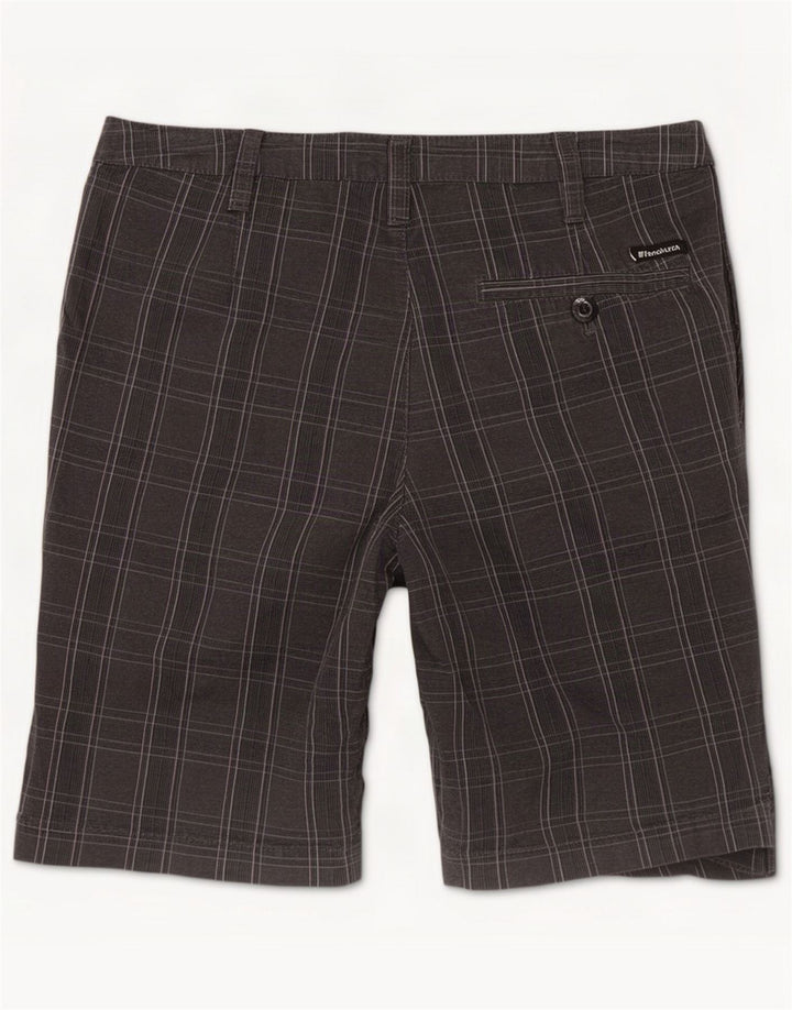 Fenchurch Mens Chino Shorts Médio W32 Azul Marinho Xadrez Algodão