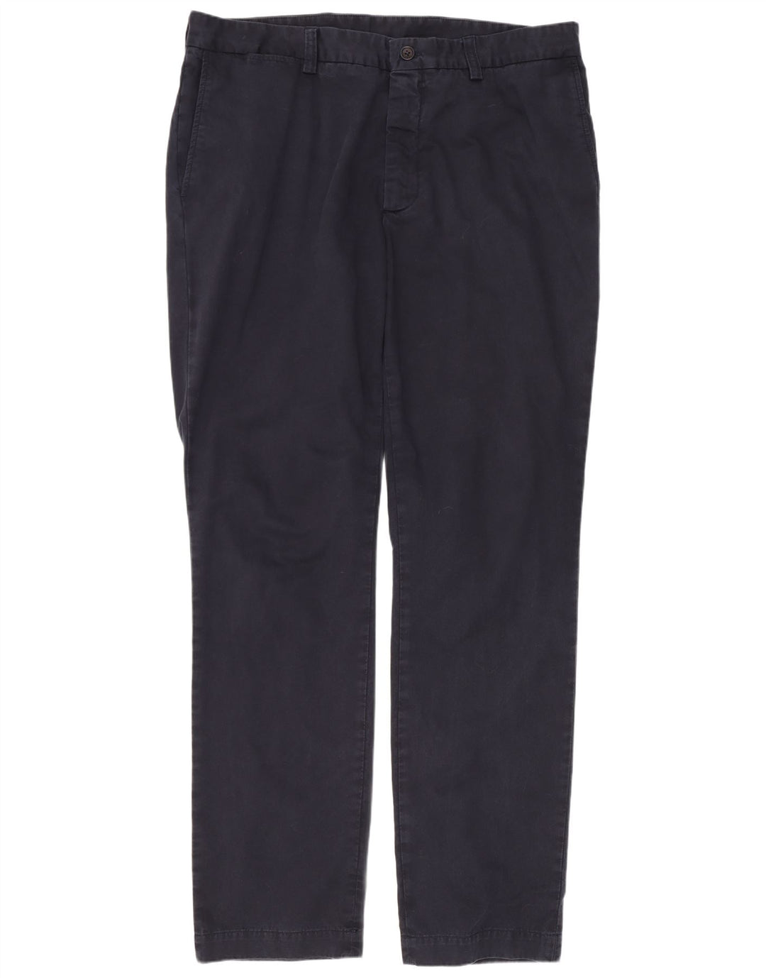 Calça chino reta masculina Hackett W40 L34 algodão azul marinho