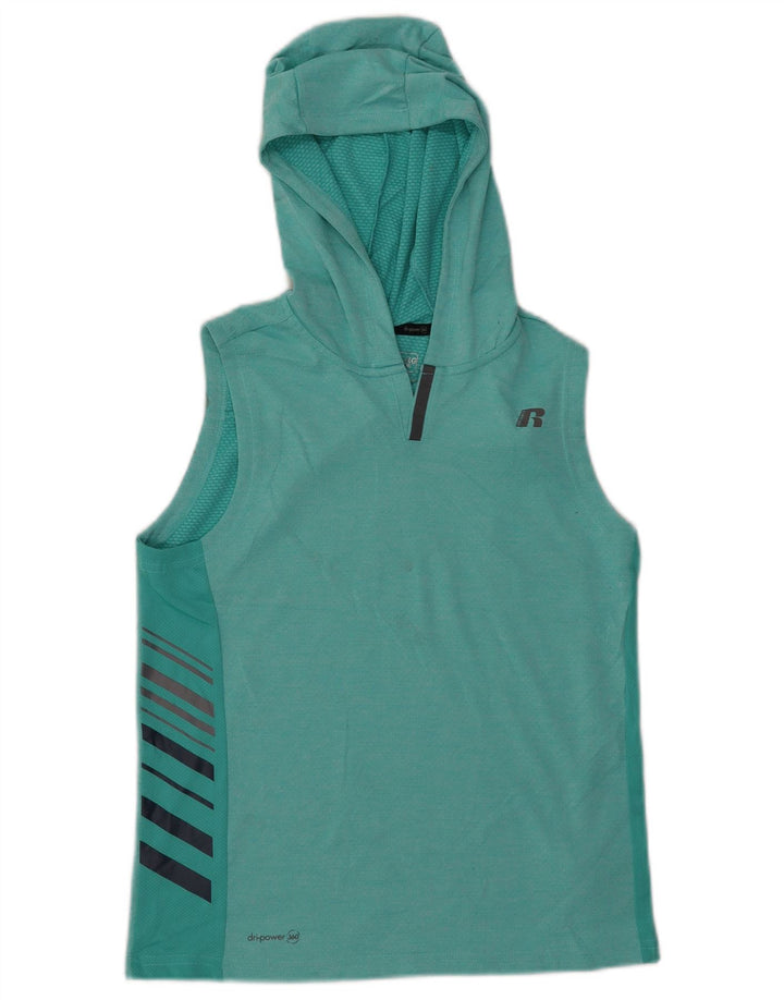 Colete com capuz RUSSELL ATLÉTICO para meninas Dri-Power 14-15 anos XL turquesa