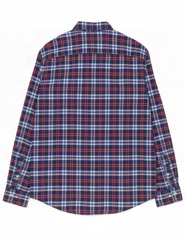 Camisa masculina Tommy Hilfiger New York Fit XL azul marinho algodão xadrez