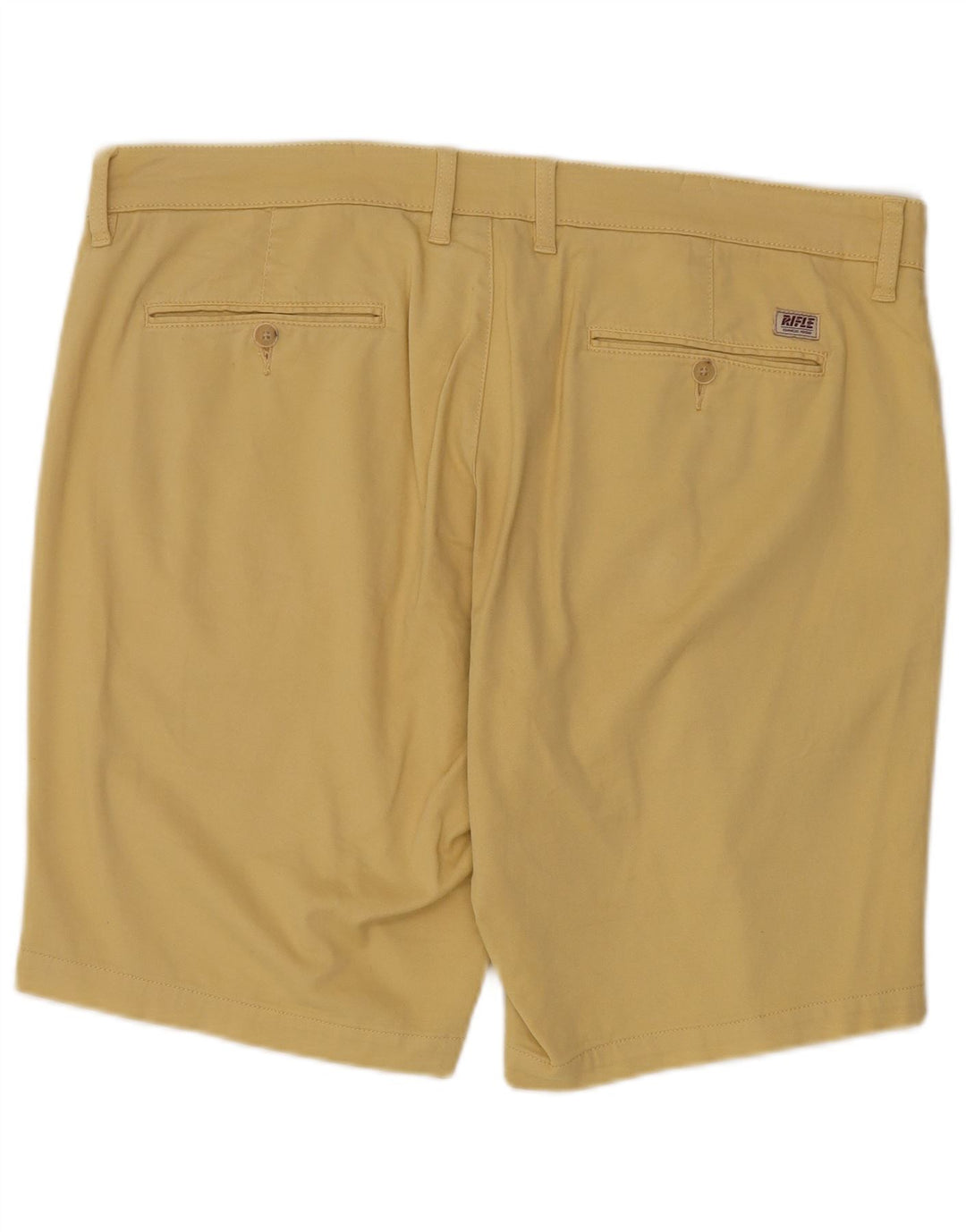 RIFLE Mens Chino Shorts W40 XL Algodão Amarelo
