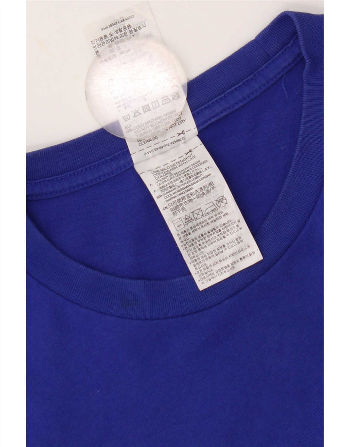 Adidas Mens Camiseta Top Pequeno Algodão Azul