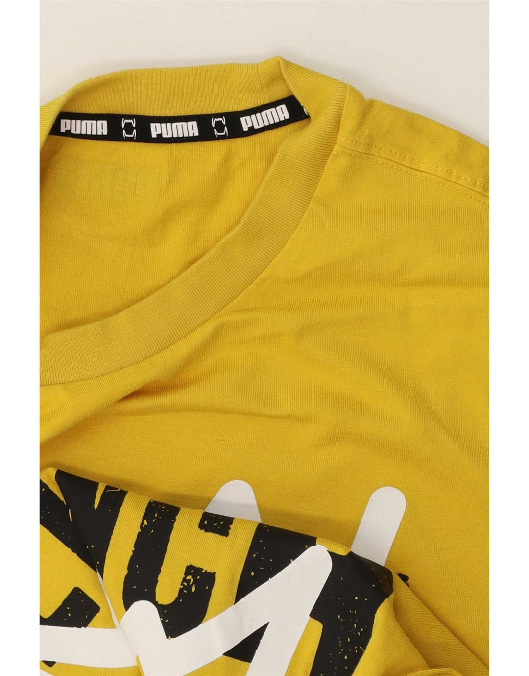 Puma Masculino Don't Flinch Regular Graphic Camiseta Top Pequeno Amarelo