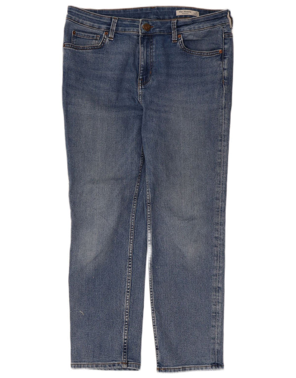 Calça jeans feminina Marks & Spencer The Sienna Straight UK 14 grande W32 L26 azul
