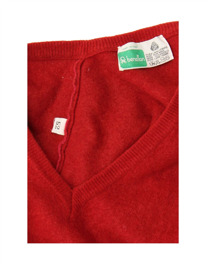 Camiseta regata masculina Benetton IT 52 grande lã virgem marrom