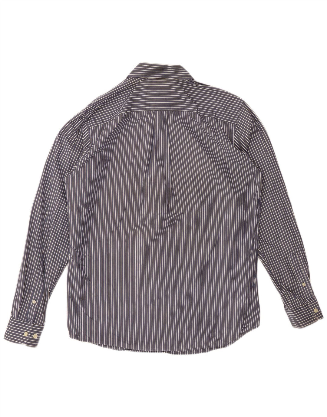 Camisa masculina EDDIE BAUER de algodão listrado azul marinho médio