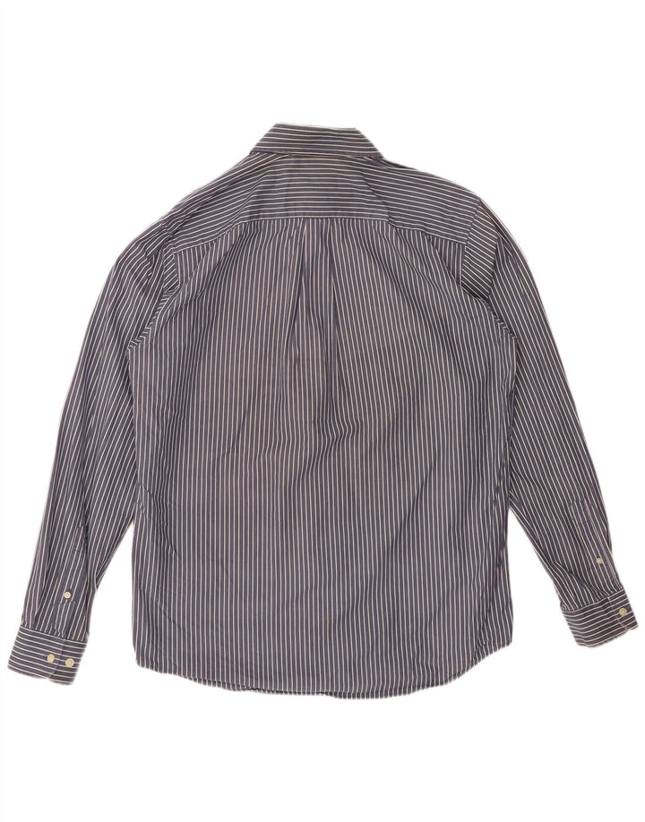 Camisa masculina EDDIE BAUER de algodão listrado azul marinho médio