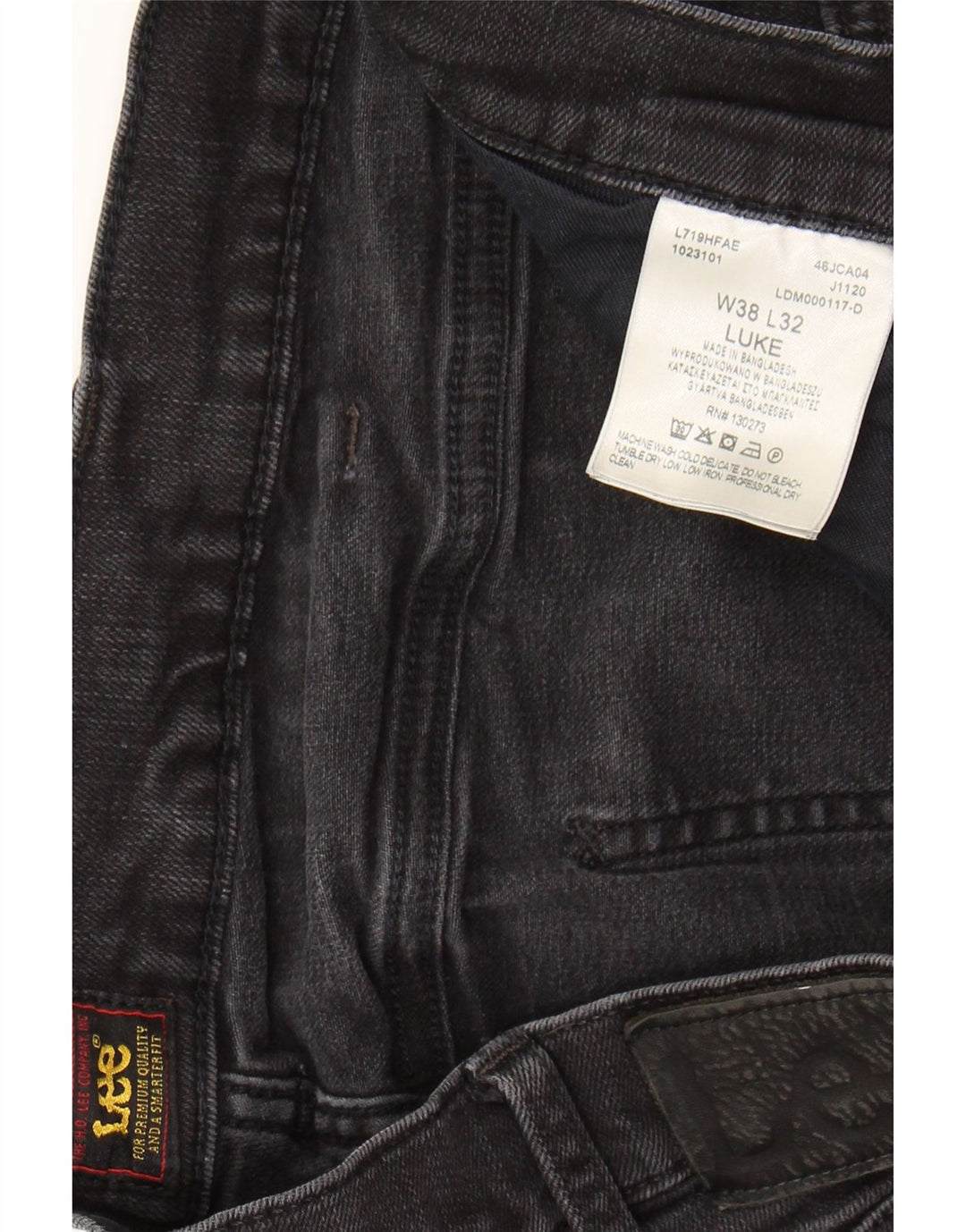 LEE Womens Luke Slim Jeans W38 L29 Black Cotton Vintage Lee and Second-Hand Lee from Messina Hembry 