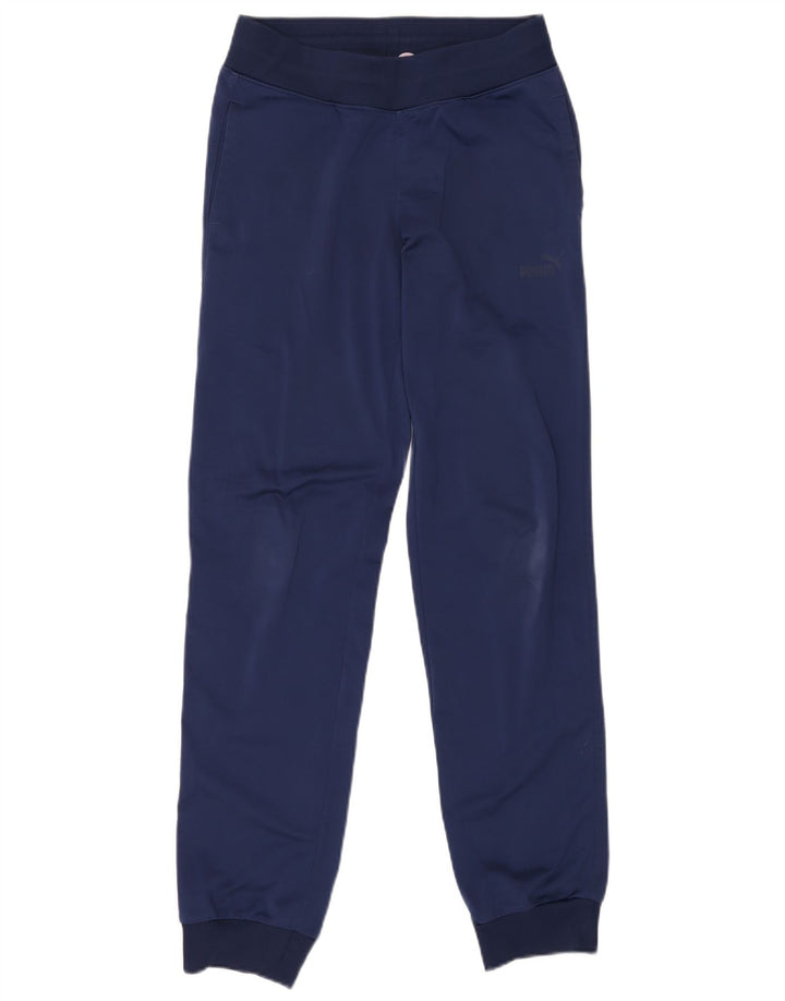 Calça de treino feminina PUMA Joggers UK 10 pequeno azul marinho poliéster