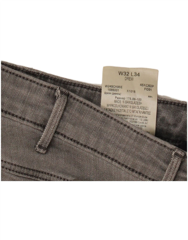 Wrangler feminino Drew Straight Jeans W32 L34 cinza algodão