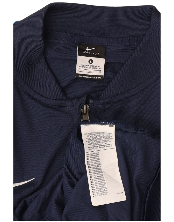 Jaqueta Nike Masculina Dri Fit Tracksuit Grande Bloco Colorido Azul Marinho