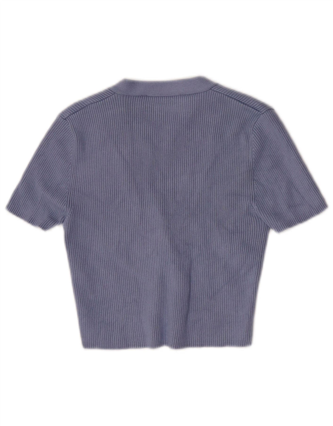 Zara Womens Short Sleeve Crop Top UK 8 Small Blue Viscose