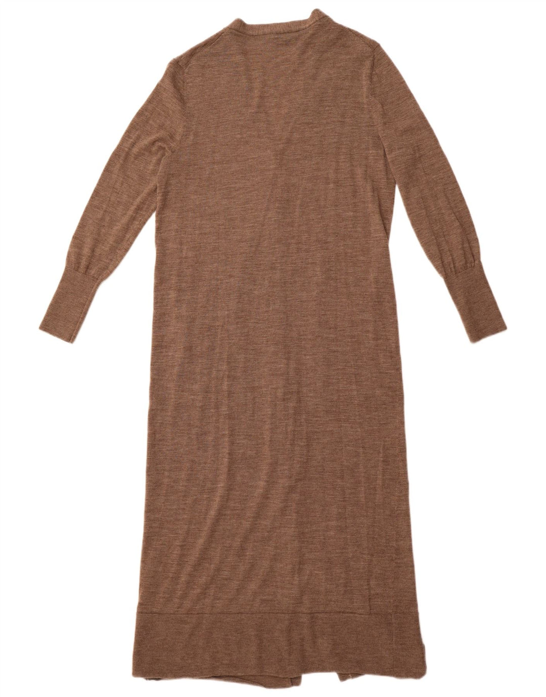 Suéter cardigã feminino Zara Longline Reino Unido 14 grande lã marrom