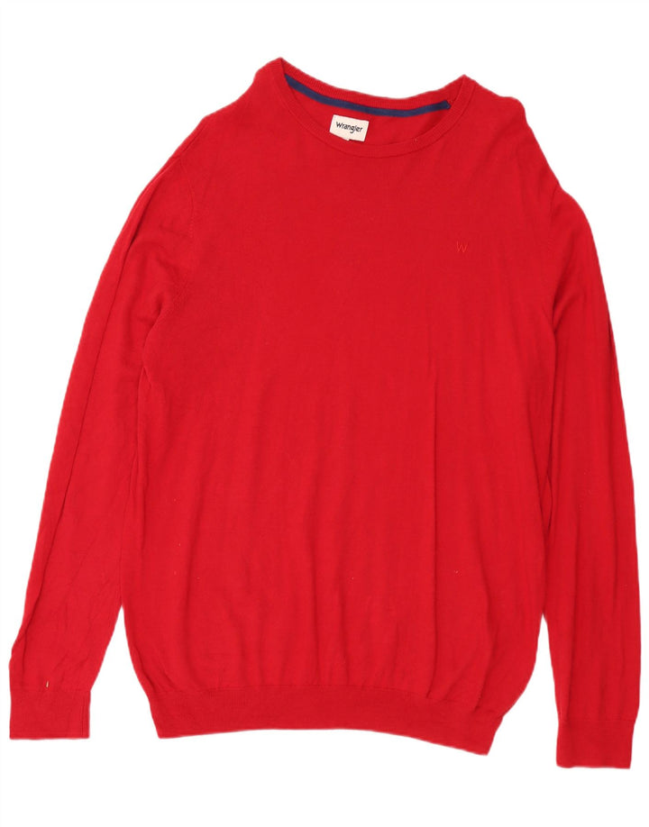 Wrangler Suéter masculino com gola canoa 2XL algodão vermelho