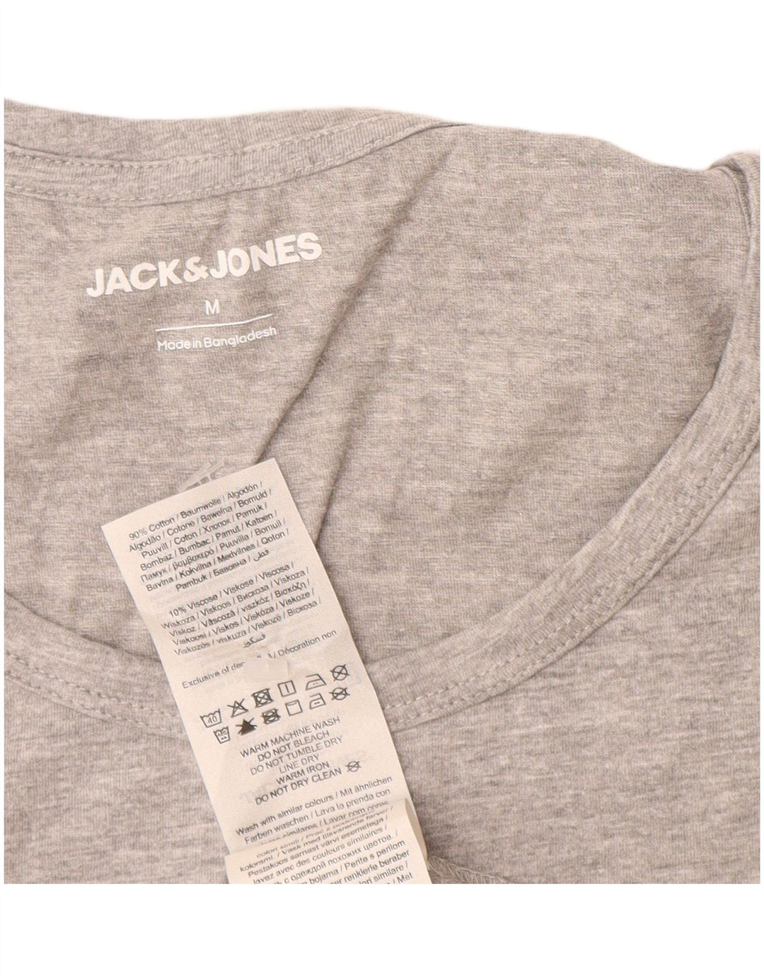 Jack & Jones Mens Colete Top Algodão Cinza Médio