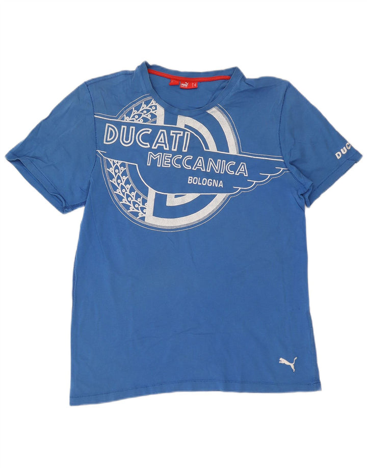 Camiseta masculina Puma Ducati Graphic Top Azul Médio