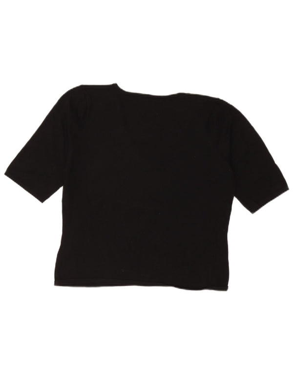 Camiseta feminina Marks & Spencer UK 16 grande viscose preta