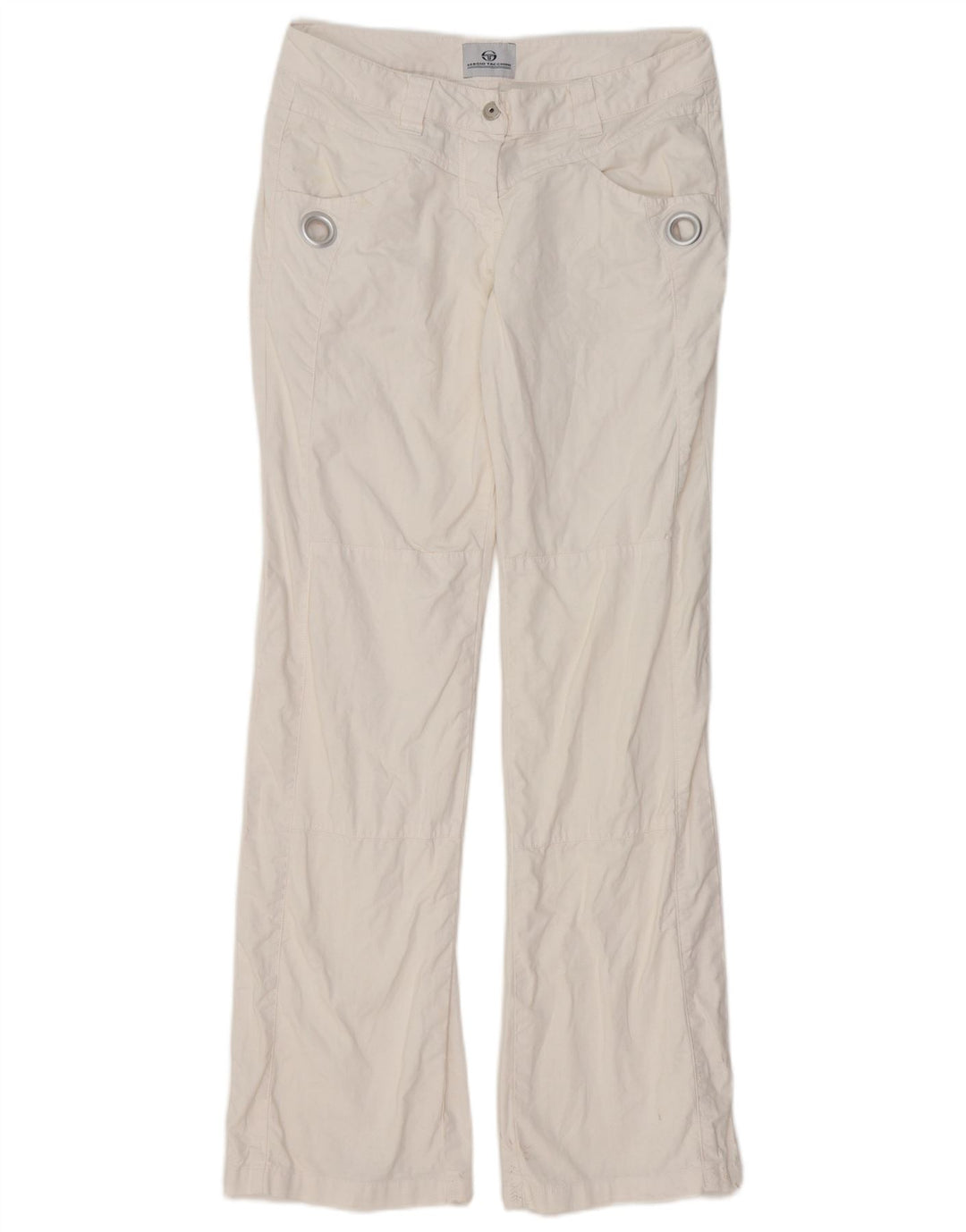 SERGIO TACCHINI Calça feminina casual bootcut IT 42 Médio W32 L32 Branco