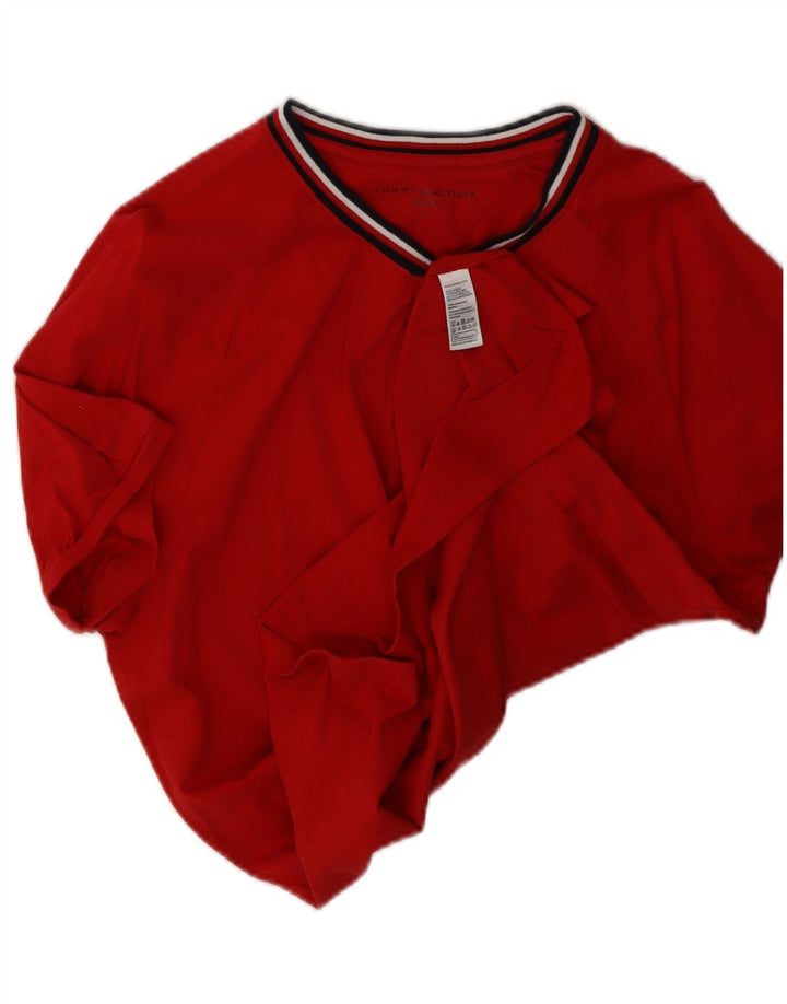Camiseta masculina Tommy Hilfiger Top médio algodão vermelho