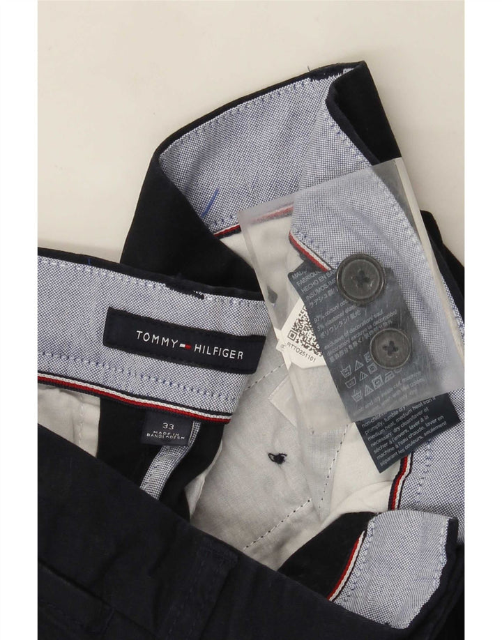 Tommy Hilfiger Mens Chino Shorts W33 Médio Algodão Azul Marinho