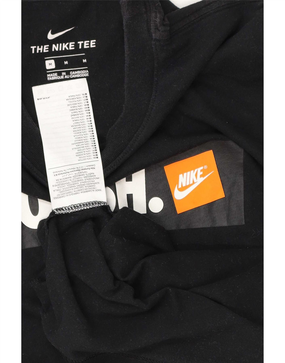 Camiseta Nike masculina Swoosh gráfica top médio algodão preto
