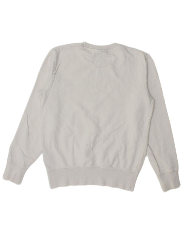Champion feminino oversized moletom jumper UK 6 XS algodão branco