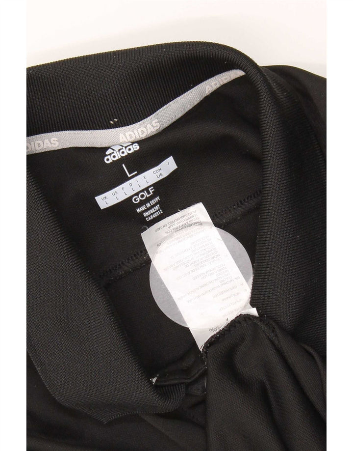 Camisa polo masculina Adidas Golf grande poliéster preto
