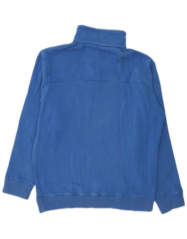 Crew Clothing Mens Zip Neck Moletom Jumper Grande Algodão Azul