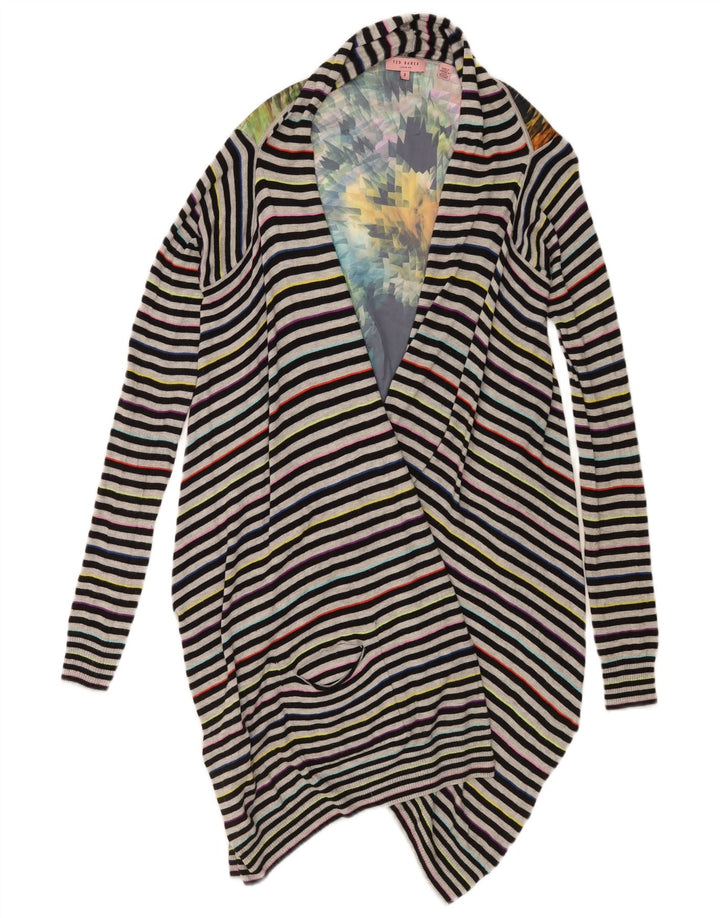 Suéter cardigan assimétrico feminino Ted Baker tamanho 2 pequeno multicolorido