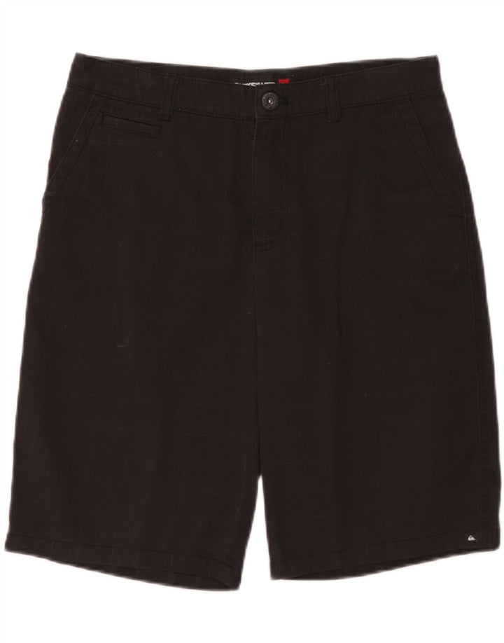 Shorts cargo masculino Quiksilver W29 pequeno algodão xadrez preto