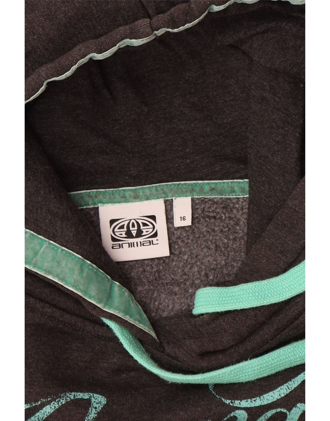 ANIMAL feminino gráfico moletom com capuz Reino Unido 16 grande algodão cinza