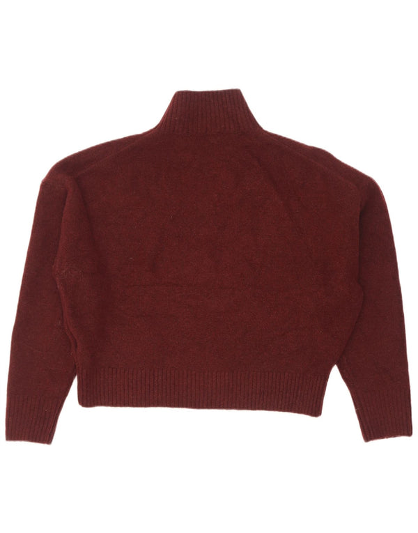 Suéter feminino Zara com gola alta e gola alta, Reino Unido 14 Médio Borgonha