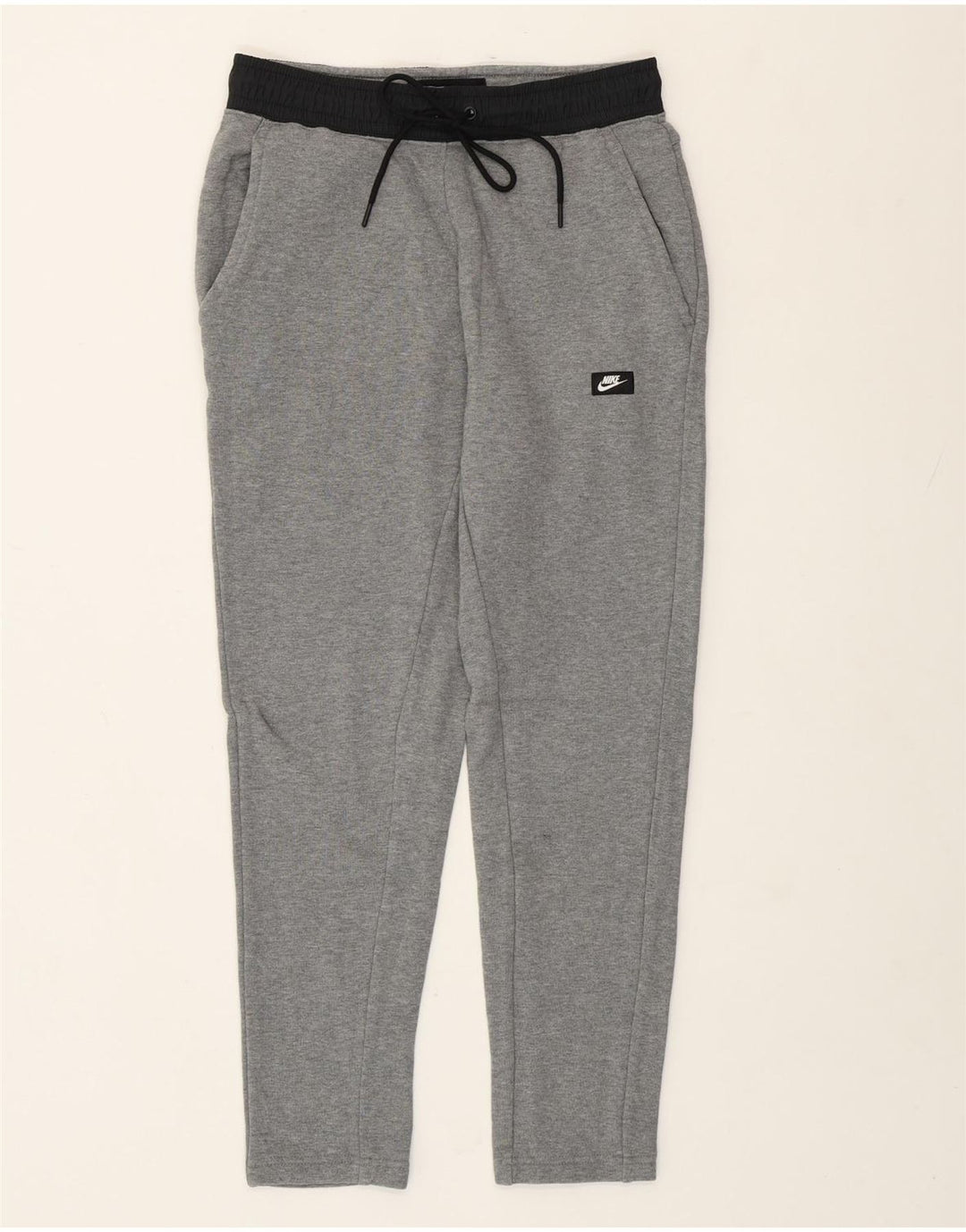 Calça de treino feminina Nike pequena cinza algodão