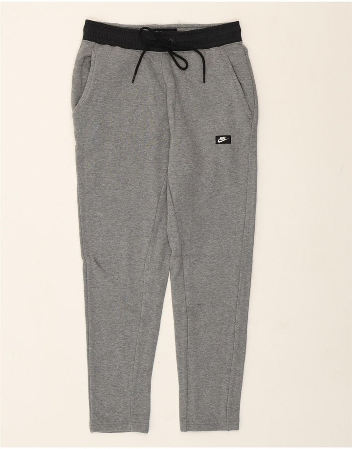 Calça de treino feminina Nike pequena cinza algodão