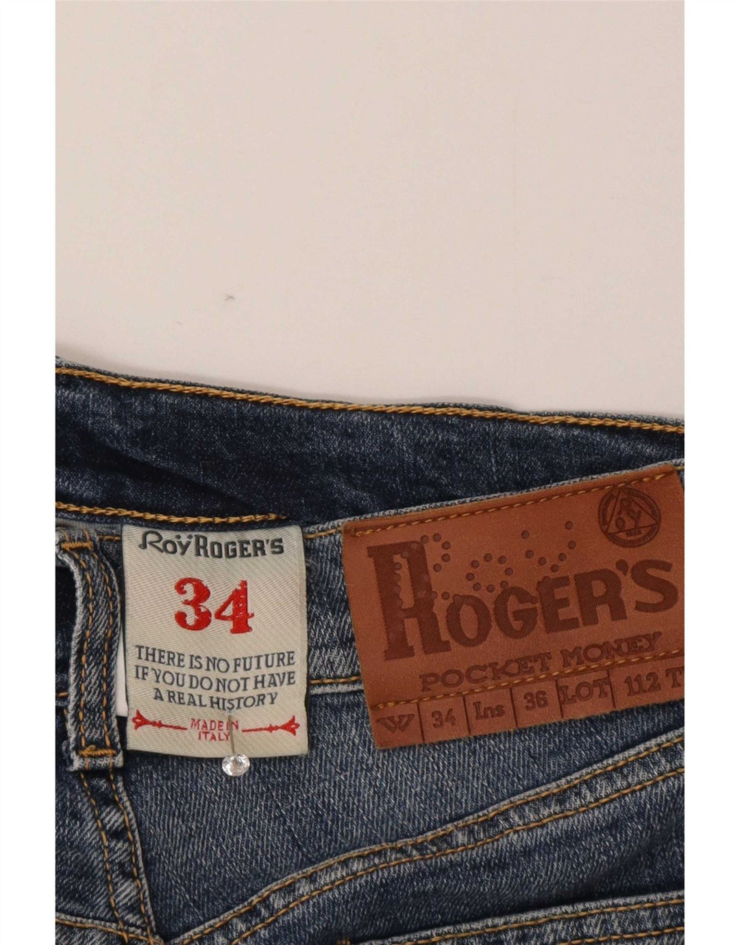 Calça jeans reta masculina Roy Rogers W34 L32 algodão azul