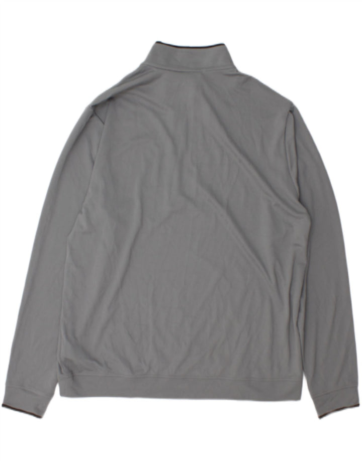 Adidas Mens Zip Neck Pullover Treino Top XL Cinza Poliéster