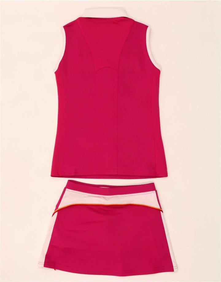 Ellesse Conjunto feminino sem mangas de 2 peças 12-13 anos rosa colorblock poliéster