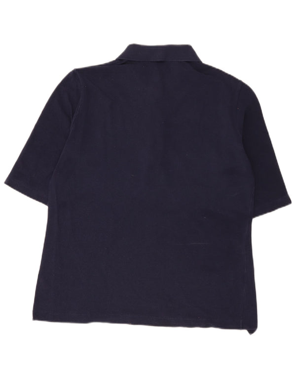 Camisa polo feminina Lacoste tamanho 42 grande algodão azul marinho