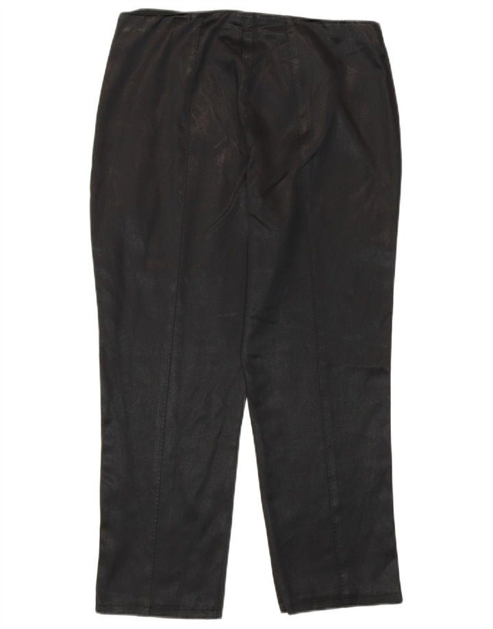 Calças cortadas femininas Max Mara UK 12 médio W30 L23 algodão preto