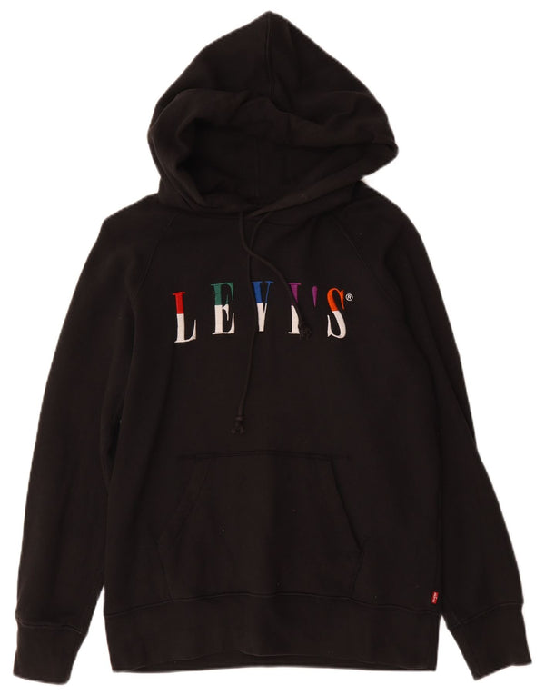 Moletom com capuz gráfico masculino Levi's XS preto algodão