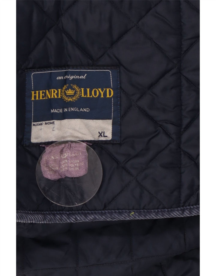 Jaqueta acolchoada masculina Henri Lloyd UK 42 XL azul marinho nylon