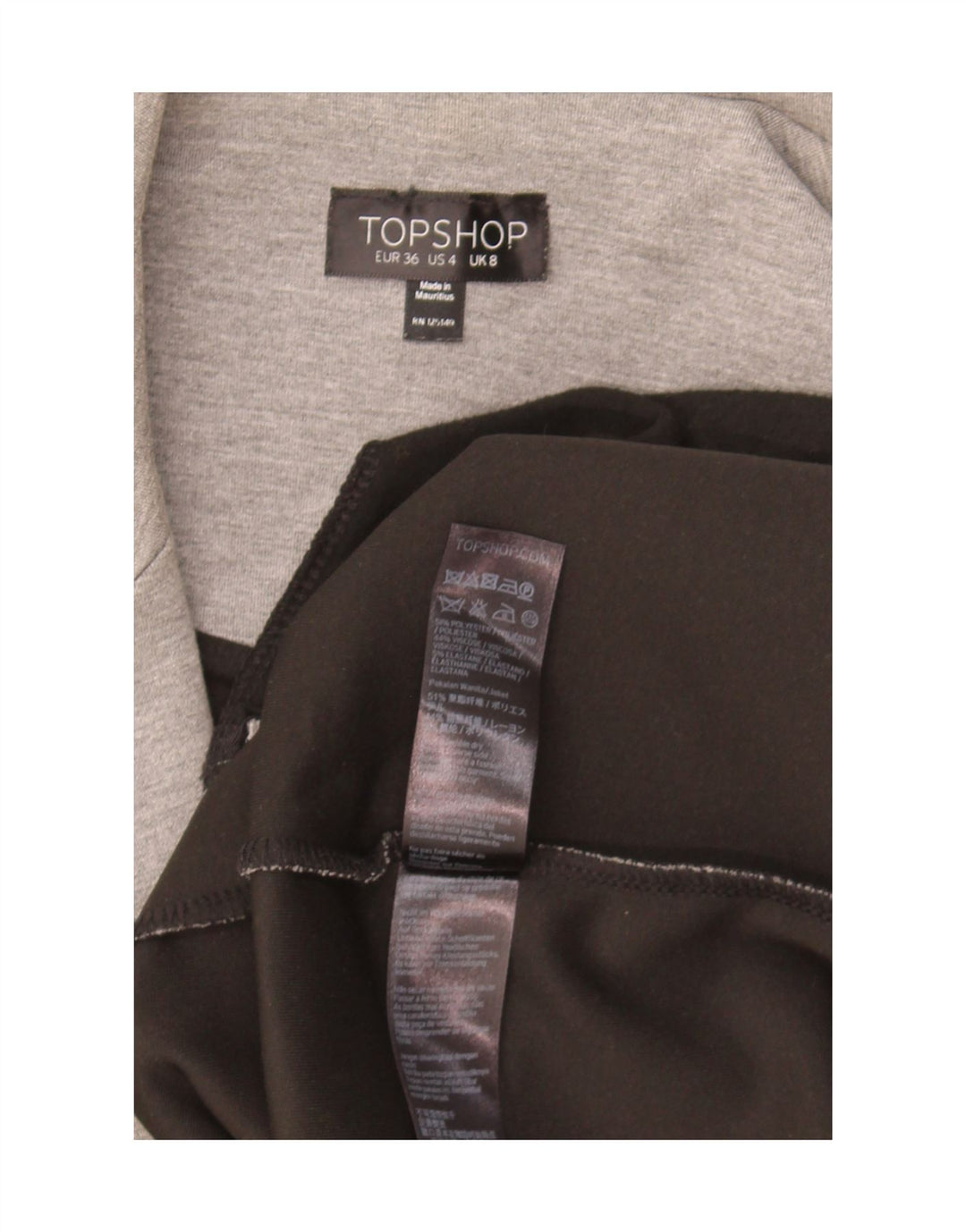 Topshop Womens Longline Gilet UK 8 Poliéster manchado cinza pequeno