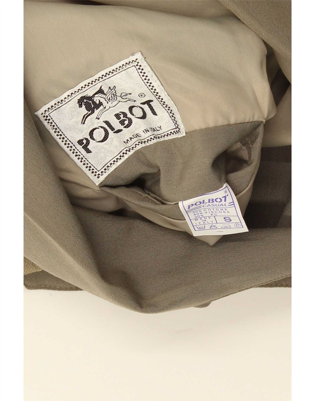 Jaqueta bomber masculina Polbot Loose Fit Reino Unido 36 algodão cáqui pequeno