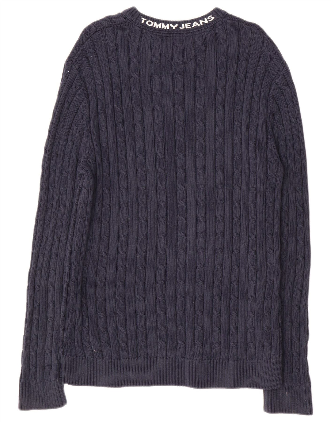 TOMMY HILFIGER Suéter masculino com gola redonda e gola redonda médio azul marinho