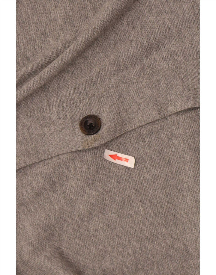 Suéter masculino Marks & Spencer Blue Harbor Cardigan grande algodão cinza