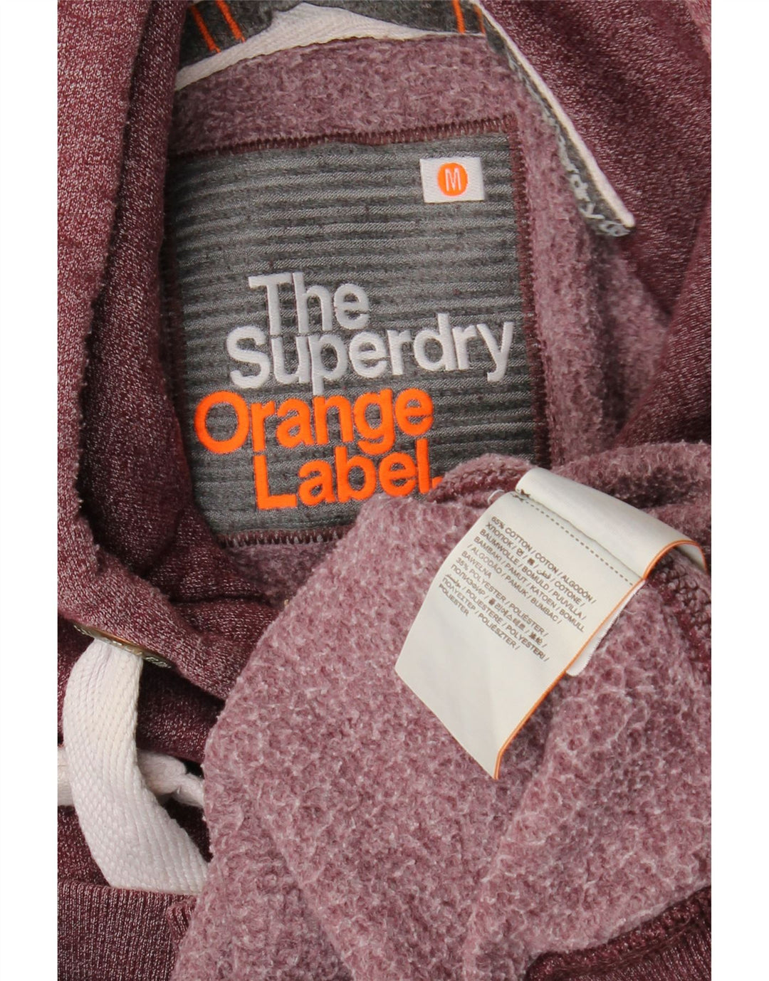 SUPERDRY Suéter masculino com capuz médio algodão Borgonha