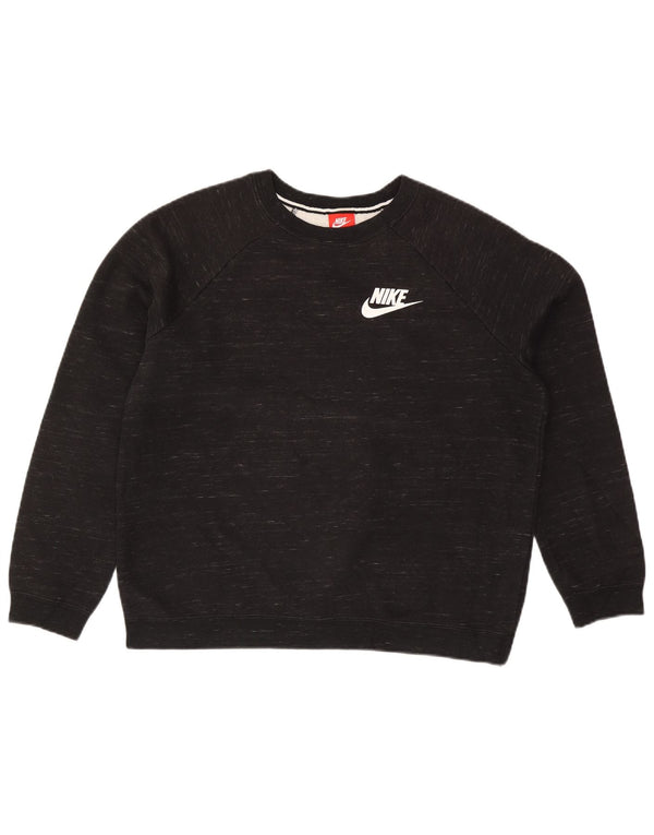 Moletom feminino Nike Jumper UK 16 grande algodão manchado preto