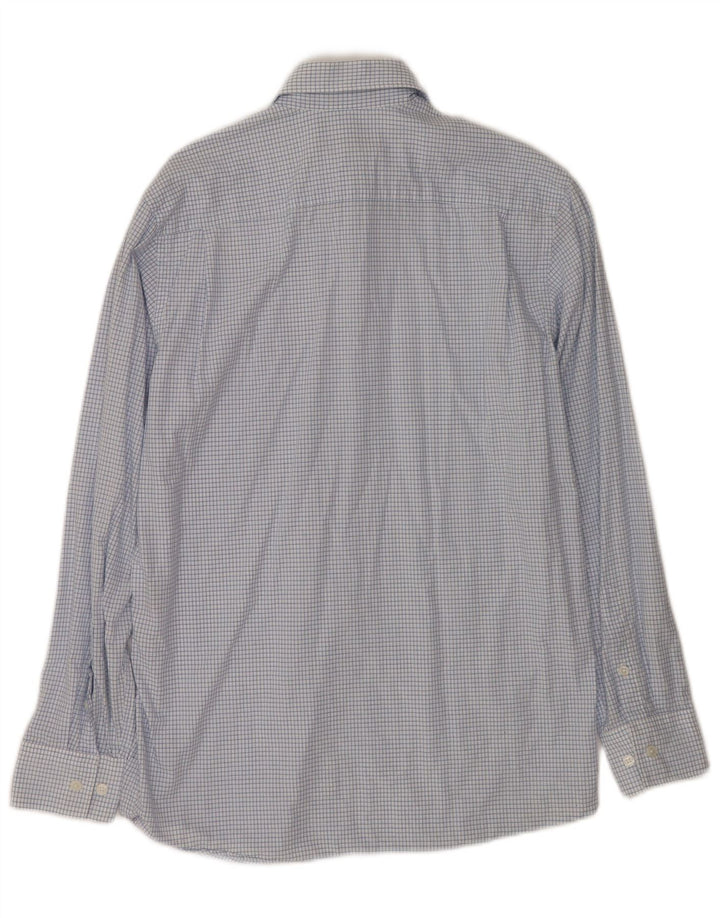 Camisa masculina Dkny pequena xadrez azul algodão